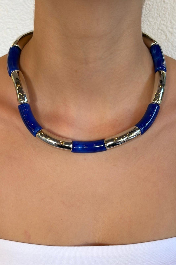 Silver Form Collection Arc Boncuk Kolye - Saks Mavisi