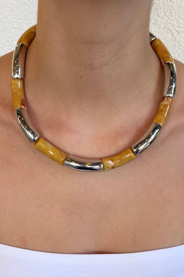 Silver Form Collection Arc Boncuk Kolye - Hardal