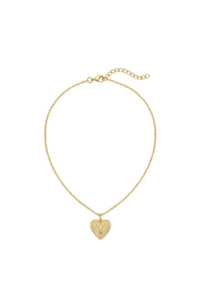 Amour Collection Kalp Harf Detaylı Çelik Üzeri Altın Kaplama Kolye