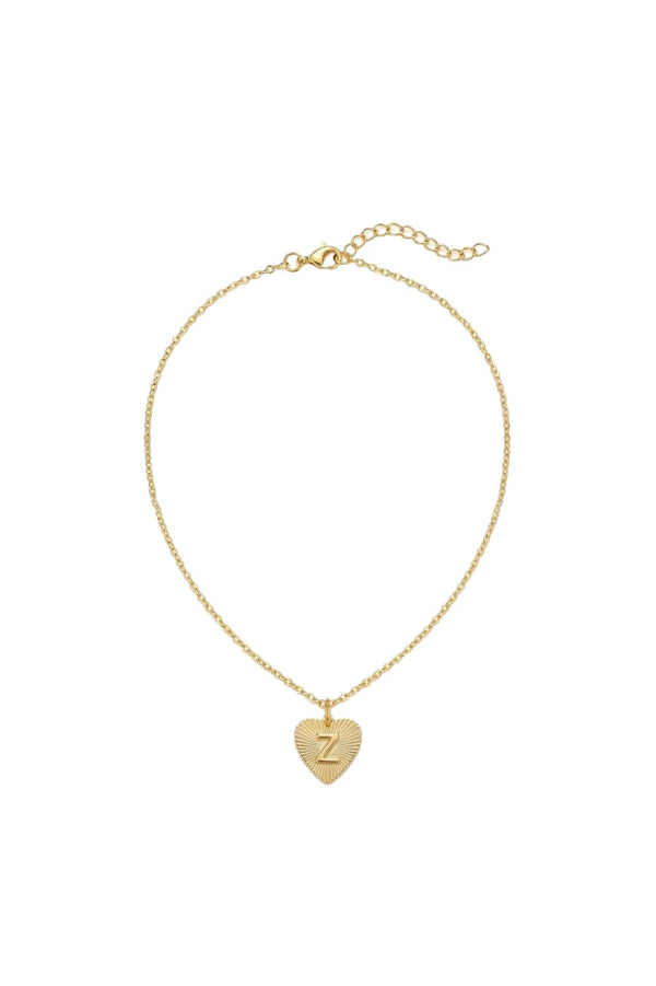 Amour Collection Kalp Harf Detaylı Çelik Üzeri Altın Kaplama Kolye