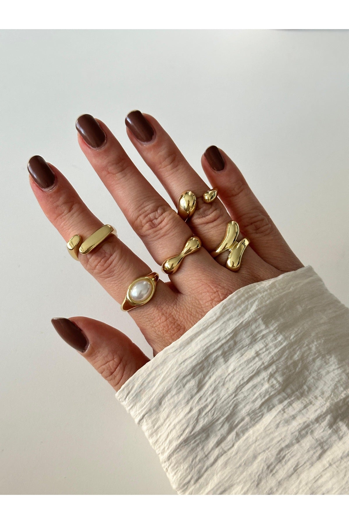 Renkli çoklu yüzük seti