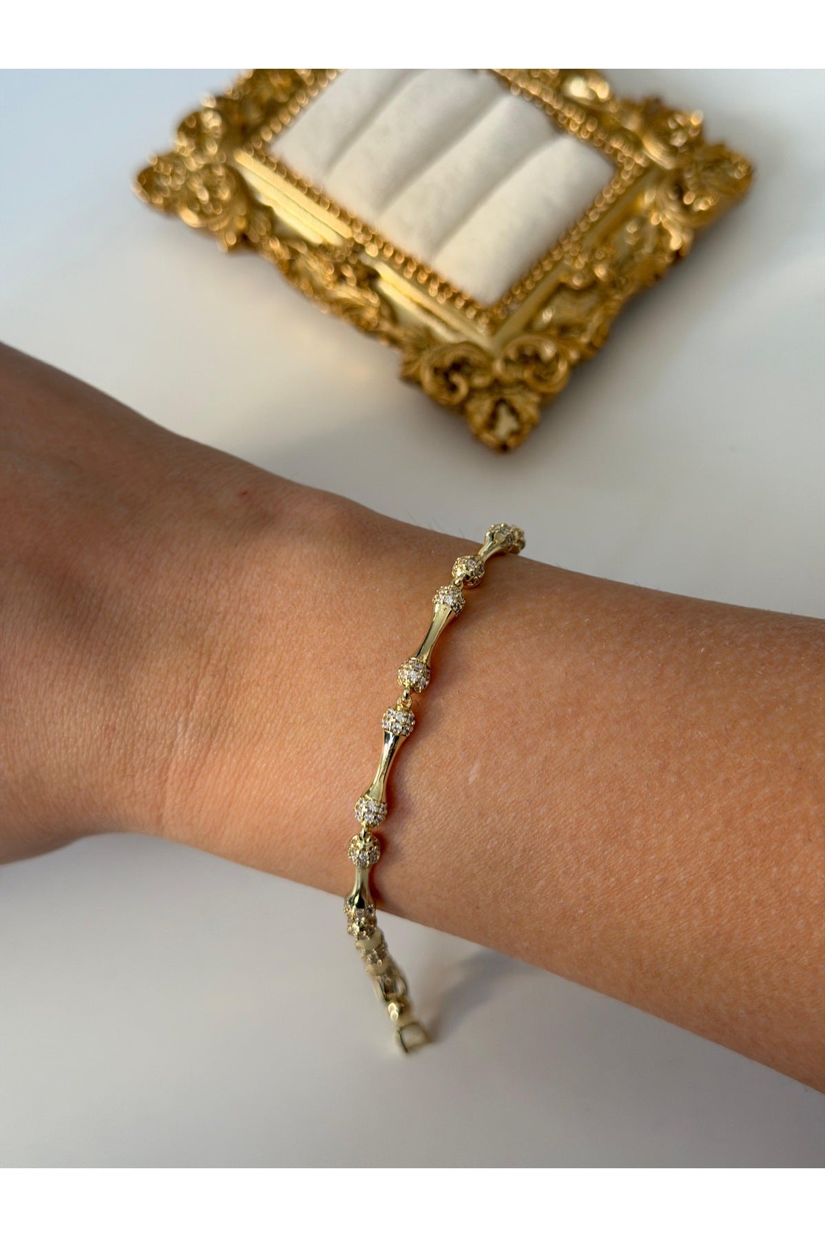 Çelik gold özel seri zirkon bileklik