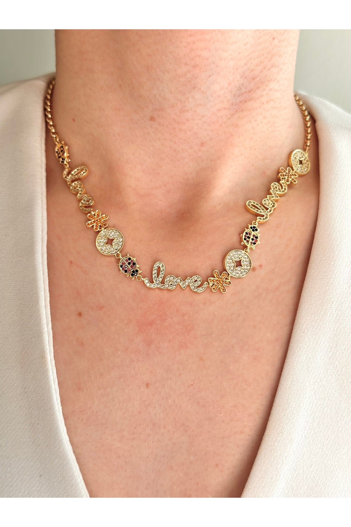 Çelik özel seri Love manifest kolye