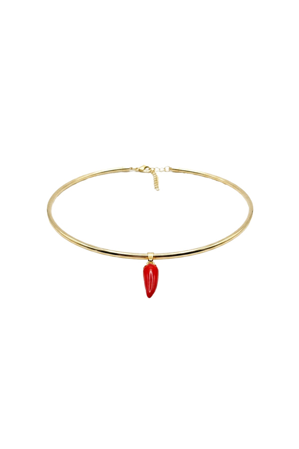 Çelik Şans Biber Choker Kolye
