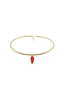 Çelik Şans Biber Choker Kolye