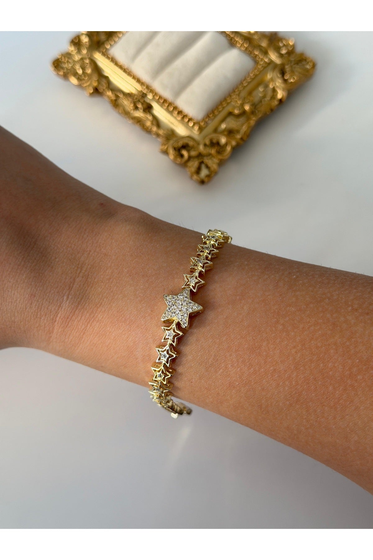 Çelik zirkon özel koleksiyon yıldız bileklik
