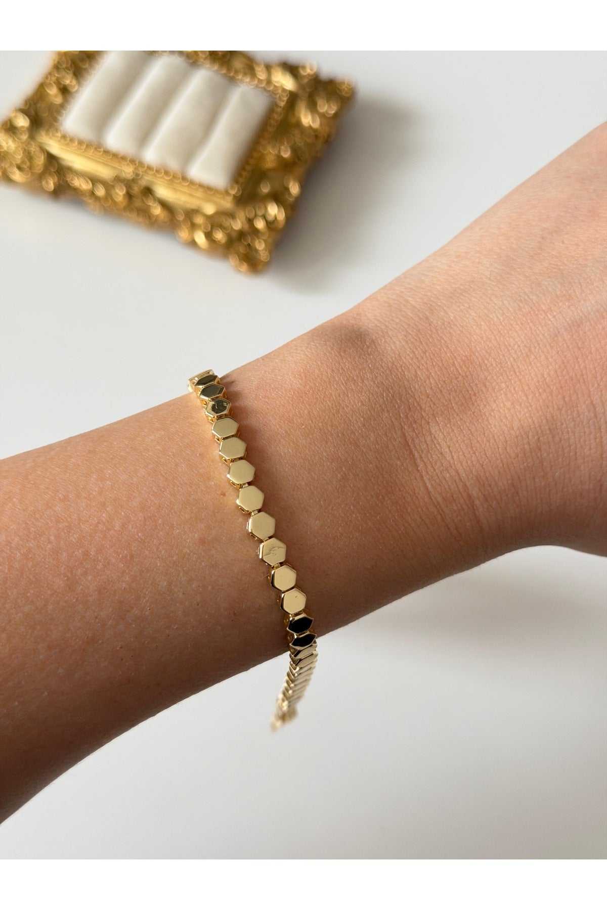 Çelik plaka petek bileklik