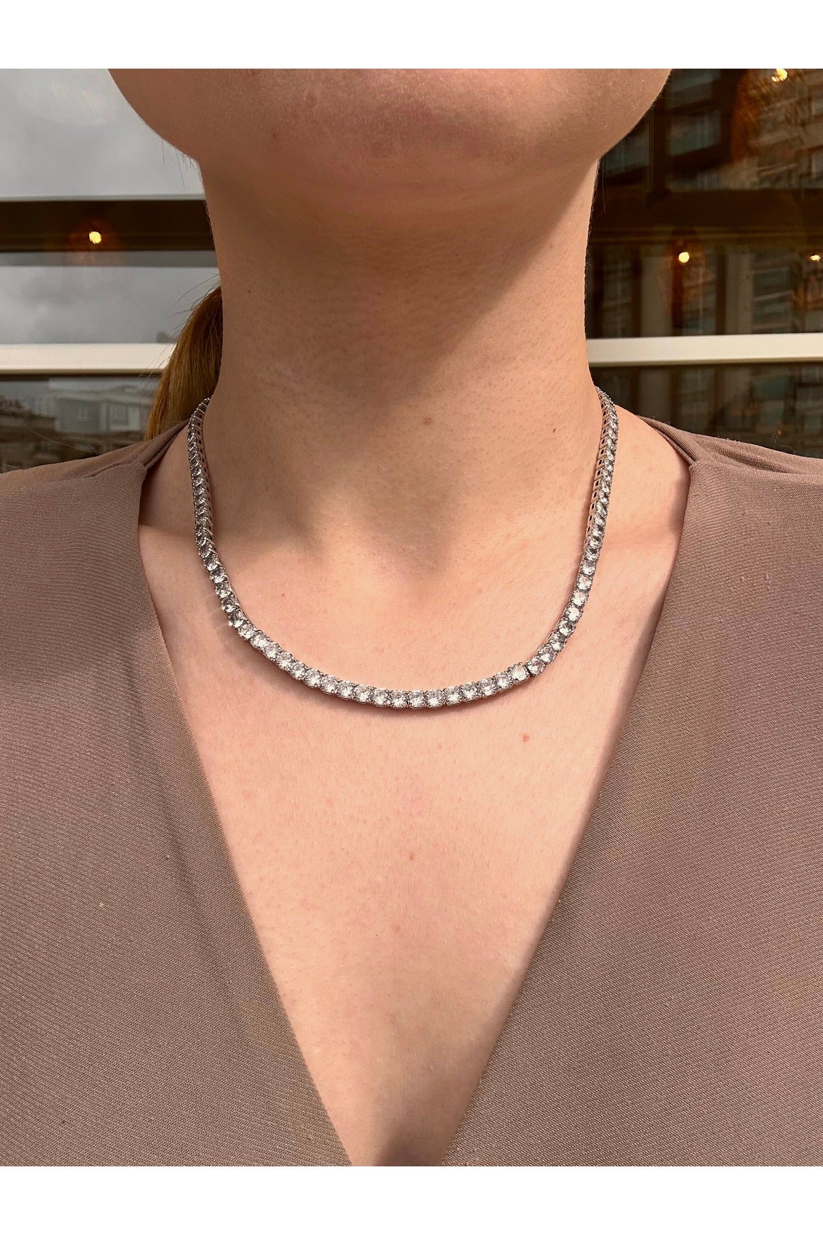 4 mm rodyum dönmeyen su yolu kolye