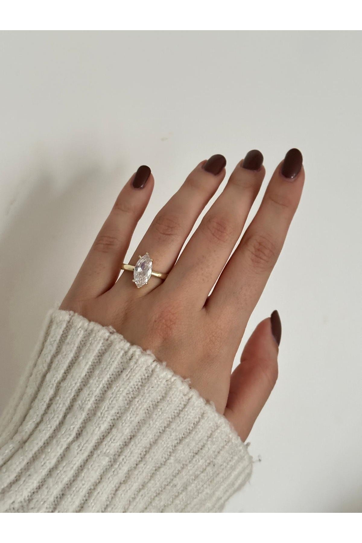 Çelik damla taş yüzük ayarlanabilir