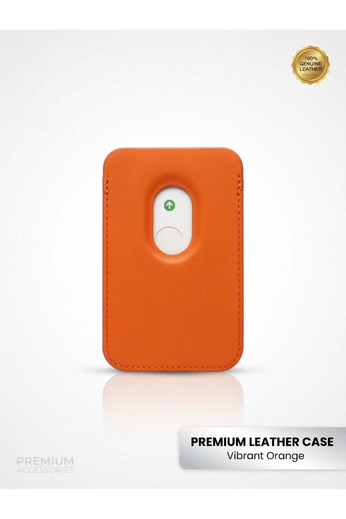 Magsafe Mıknatıslı Kartlık Deri Cüzdan Kartlık Tüm Magsafe Akıllı Telefonlarla Uyumlu Turuncu