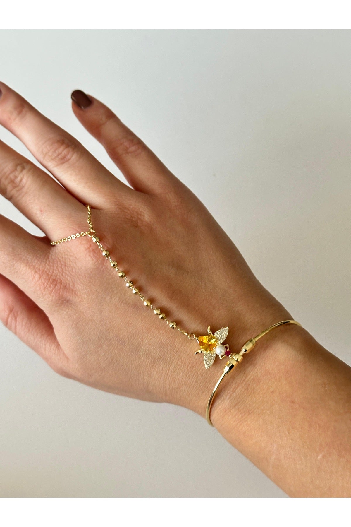 Çelik tasarım arı şahmeran bileklik