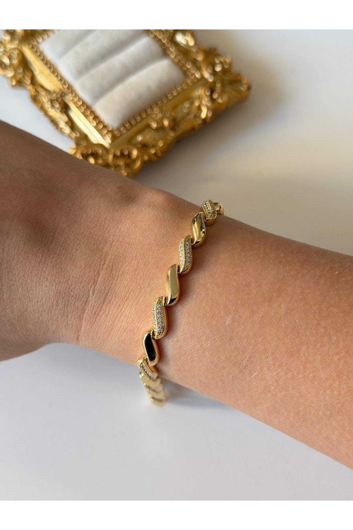 Çelik özel seri zirkon s bileklik