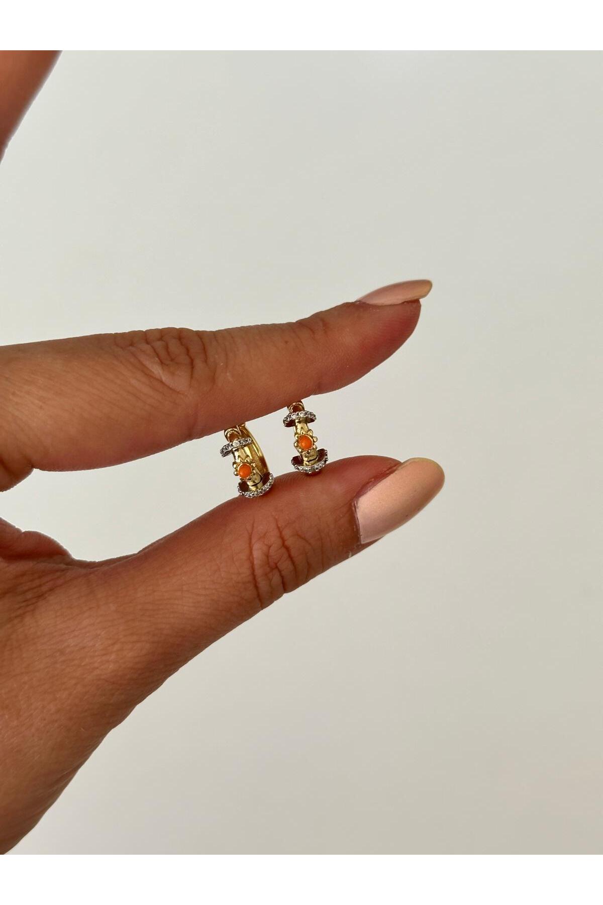 14K Çelik Üzeri Altın Kaplama Miniman Küpe