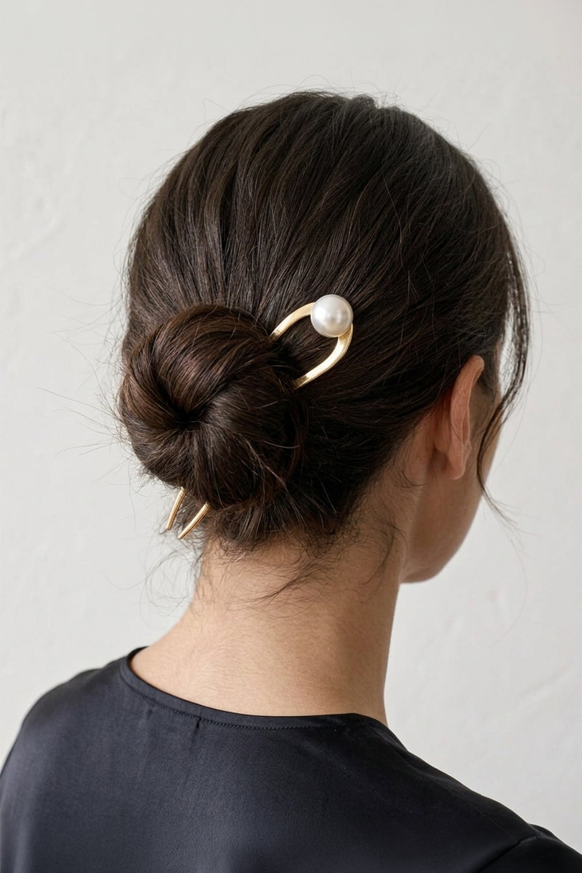 Gold Metal Pearl Saç Tokası